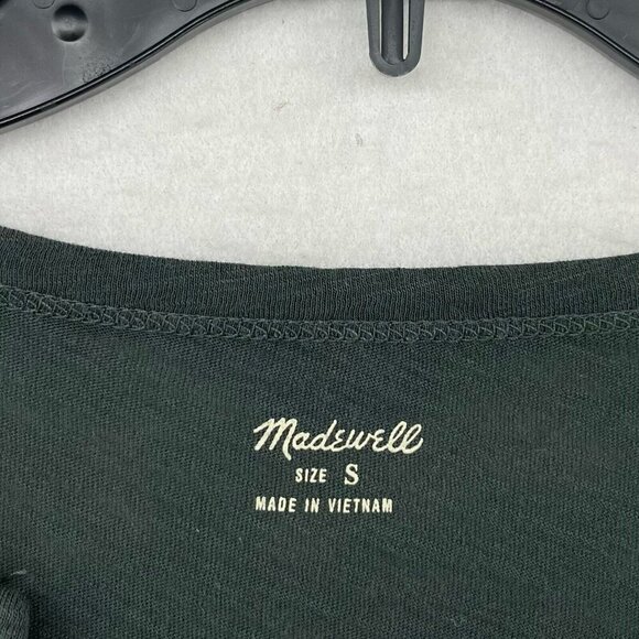 Madewell Shirt Women's Sz S Grayish Green Plain Split Neck Regular Fit Pullover - Picture 11 of 12